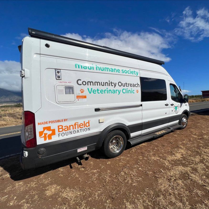 A Banfield community van helping remote-located pets