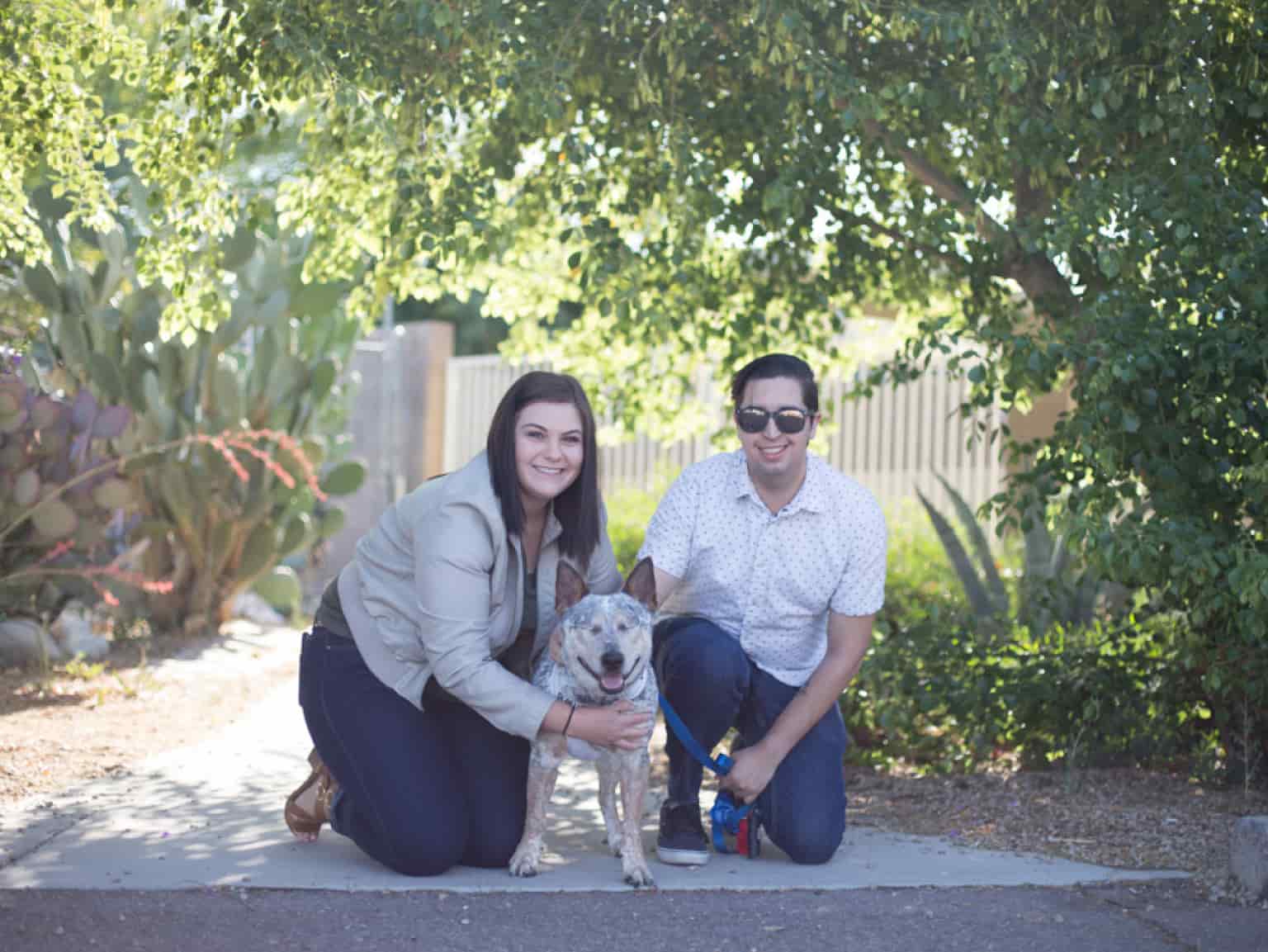 Owners with dog - Family picture